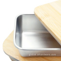Airtight Lunch Box Nesting Bamboo Lid Stainless Steel Food Storages Set Manufactory